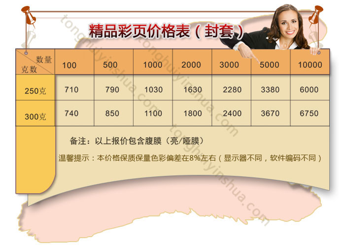 封套精品价格表